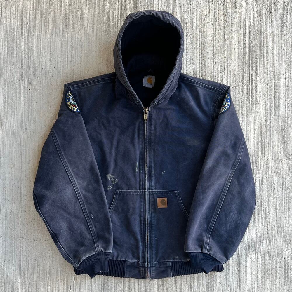 Carhartt J130 MDT blue hooded work wear jacket